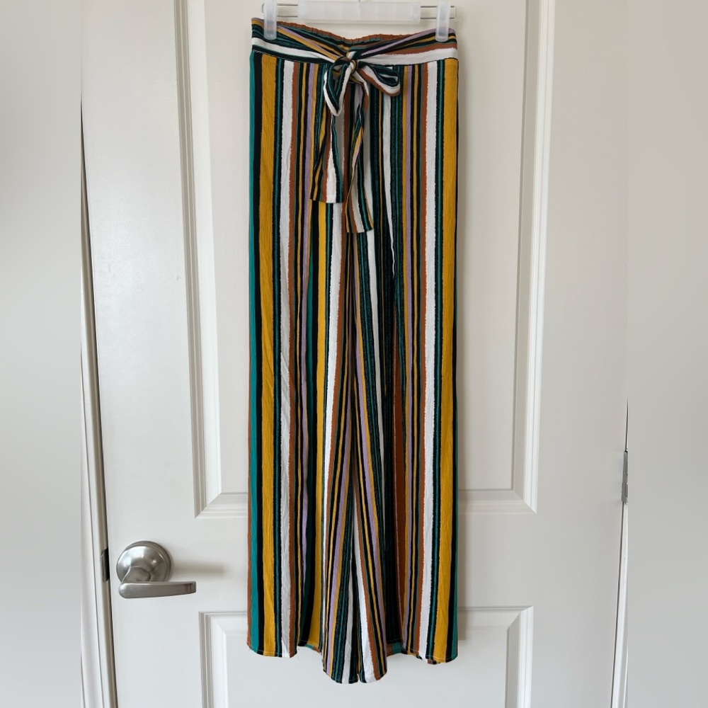 Forever 21 Multicolor Striped Wide-Leg Pants